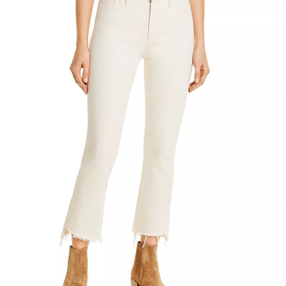 NWT MOTHER Insider Ankle Fray Act Natural
